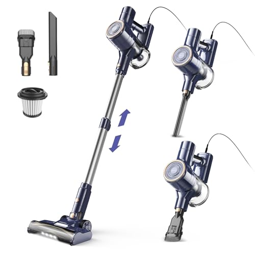 YISORA Staubsauger, 6-in-1 Stielstaubsauger & Handstaubsauger mit 6M Kabel, 23Kpa stark Saugkraft, 600W Motor, freistehender Staubsauger Beutellos Vacuum Cleaner für Harte Böden Teppich, klein leicht YISORA Staubsauger, 6-in-1 Stielstaubsauger & Handstaubsauger mit 6M Kabel, 23Kpa stark Saugkraft, 600W Motor, freistehender Staubsauger Beutellos Vacuum Cleaner für Harte Böden Teppich, klein leicht von YISORA