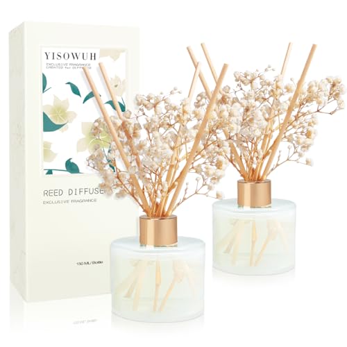 YISOWUH Raumduft-Duftstäbchen-Diffuser, 150 ml Fruchtduft-Diffusor, 2 Packungen mit 16 Stäbchen, lang anhaltender Duft für Zuhause, Badezimmer, Raumdekor von YISOWUH