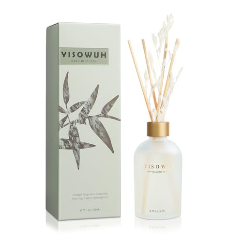 YISOWUH Raumduft Duftstäbchen, 200 ml Weißer Jasmin-Diffusoren mit 8 Duftstäbchen, Raumduft Diffusor für Badezimmerregal YISOWUH Raumduft Duftstäbchen, 200 ml Weißer Jasmin-Diffusoren mit 8 Duftstäbchen, Raumduft Diffusor für Badezimmerregal von YISOWUH