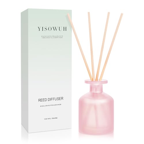 YISOWUH Raumduft-Rattanstäbchen-Diffuser – Ebenholzrose 100 ml, 1 Packung Aromatherapie Diffusor-Set mit ätherischen Ölen und 8 Stäbchen, langanhaltender Duft für Zuhause, Badezimmer, Schlafzimmer von YISOWUH