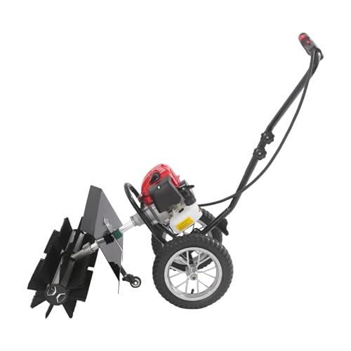 2 Takt Schneefeger, 43CC Kehrmaschine, 1.7hp MotorbesenSchneefräse, Benzin Motorbesen Schnee Sweeper für Kunstrasen, Naturrasen, Gehwege von YISSALE