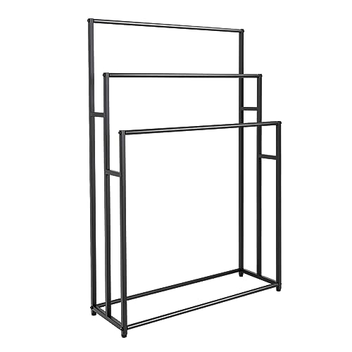 Aufbewahrung Handtuchständer Handtuchhalter Stehend Freistehender mit 3 Bar Schiene Quadratisch Badezimmer Schwarz Aufbewahrung Handtuchständer Handtuchhalter Stehend Freistehender mit 3 Bar Schiene Quadratisch Badezimmer Schwarz von YISSALE