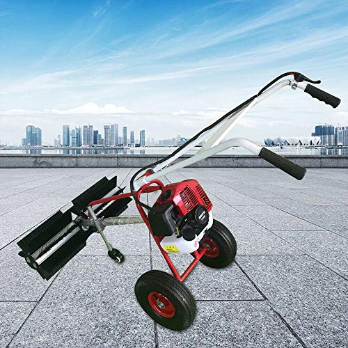 Kehrmaschine Motorbesen Benzin Motorbesen 43CC 2-Takt Schneeschieber Motorbesen Benzinmotorbürste Handgeführte seitlich montierte Kehrmaschine von YISSALE