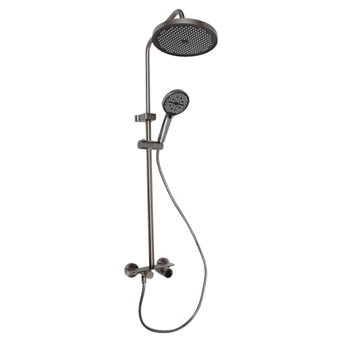 Wandmontiertes Duschset, Duschset Ohne Armatur, Regendusche, DuschsäUle Duschstange ÜBerkopfbrause Set für Badezimmern, Badezentren, Schwimmbädern von YISSALE