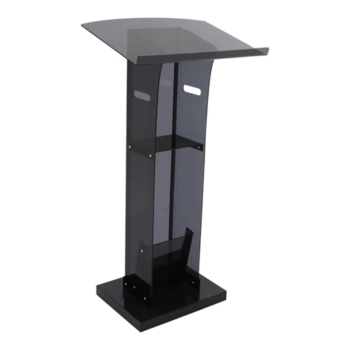 YISSALE Acryl Podiumständer, 45x35x110cm Acryl Podium, Schwarz Rednerpult, Kirche Kanzel für Büros, Klassenzimmer, Hochzeiten von YISSALE