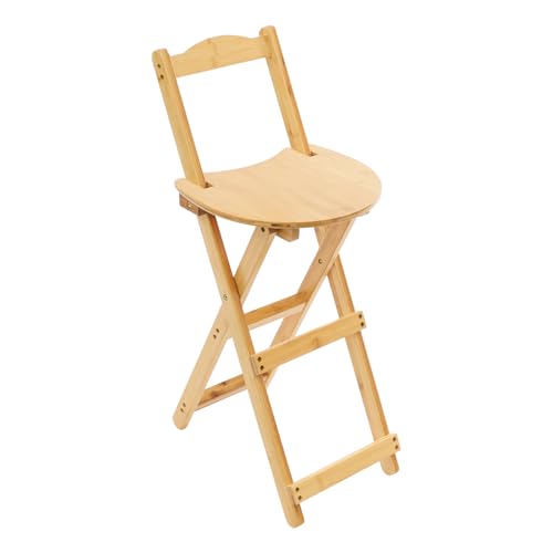 YISSALE Barhocker Klappbarer Küchenstuhl aus Bambus,28x34x84.5cm Klappbarer Küchenstuhl,Klapphocker für Küchen,Wohnzimmer, Unterhaltungsbereiche (Holzfarbe) von YISSALE