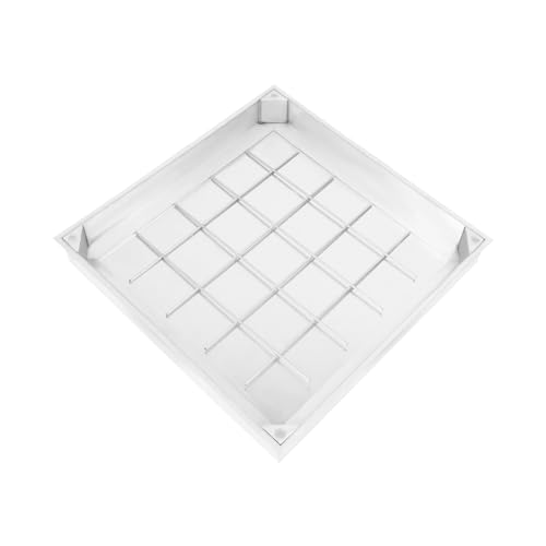 YISSALE Manhole Abdeckung, 40x40x5.5cm Schachtabdeckung mit Rahmen, Aluminium Eingebettete Schachtdeckel für Gärten, Gehsteige (Silber) von YISSALE