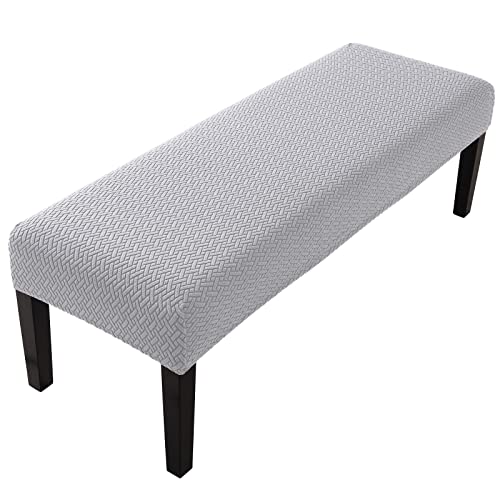 YISUN Universal-Bezug für Esszimmer-Bank, Elastisch Stretch Stuhlhussen, Jacquard Dining Bench Cover für Esszimmer, Abnehmbar Bezug für Esszimmerstuhl Esszimmer (Bleigrau) von YISUN