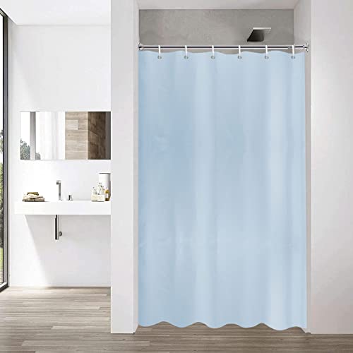 YISURE Duschvorhang 120 x 200 Blau, schmaler Duschvorhang 120cm breit für kleine Badewannen, Polyester Stoff Kleiner Badevorhang Wasserabweisend mit 8 Metallösen, Breite 120 x Höhe 200cm von YISURE