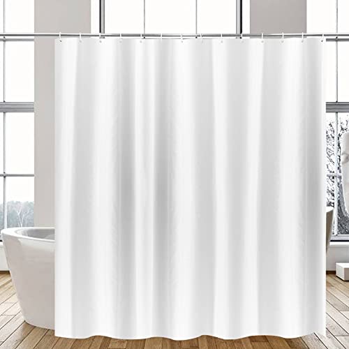 YISURE Duschvorhang 180x180 Weiß Antischimmel, Duschvorhänge badewanne Textil-Polyester-Gewebe wasserabweisend maschinenwaschbar mit Metallösen, Breite 180 x Höhe 180cm von YISURE