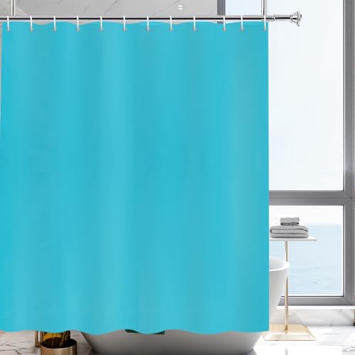 YISURE Duschvorhang 180x200 Aquamarin-Blau für badewanne, schimmelbeständiger Badevorhang Textilgewebe Wasserabweisend Maschinenwaschbar, Breite 180 x Höhe 200cm von YISURE