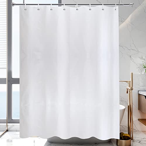 YISURE Duschvorhang 180x240 Weiß Antischimmel für Badezimmer, Extra Groß Badvorhang Polyester Textil für Zuhause, wasserabweisend Duschvorhänge mit Magnet, Breite 180 x Höhe 240cm von YISURE