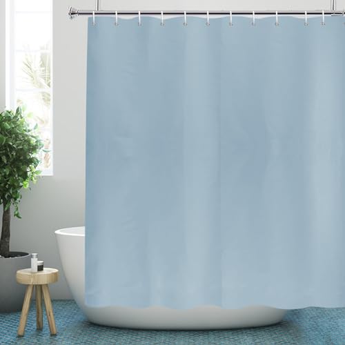 YISURE Duschvorhang 200x220 Graublau für badewanne, Textil-Polyester-Gewebe Duschvorhang Nebel-Blau mit Duschvorhang Gewichte wasserabweisend waschbar, Breite 200 x Höhe 220cm von YISURE