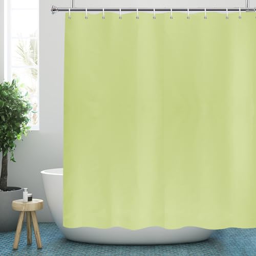 YISURE Duschvorhang 200x220 Gelb Textil, Polyester Stoff Duschvorhang badewanne mit Magnetische Duschvorhanggewichte wasserabweisend maschinenwaschbar, Breite 200 x Extra Höhe 220cm von YISURE