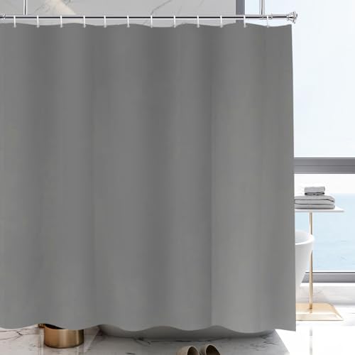 YISURE Duschvorhang 200x220 Hellgrau Textil für badewanne Waschbar, Breite 200 x Höhe 220cm von YISURE