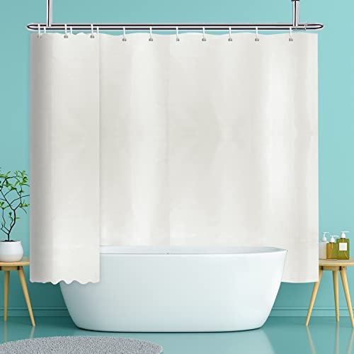 YISURE Duschvorhang 240x180cm, Extra breiter Duschvorhang Creme Beige wasserabweisend und schimmelfrei für die heimische Badewanne, perfekt als Raumteiler, Breite 240 x Höhe 180cm von YISURE