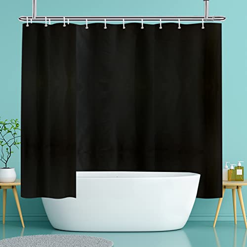 YISURE Duschvorhang 240x200 Schwarz Textil, Polyester Stoff Duschvorhang badewanne mit Gewichtetem Saum wasserabweisend maschinenwaschbar, Extra Breite 240 x Höhe 200cm von YISURE