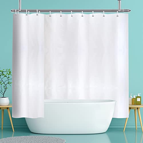 YISURE Duschvorhang 240x200 Weiß Antischimmel, Duschvorhang mit Magnet wasserabweisend Textil für badewanne, Breite 240 x Höhe 200cm von YISURE
