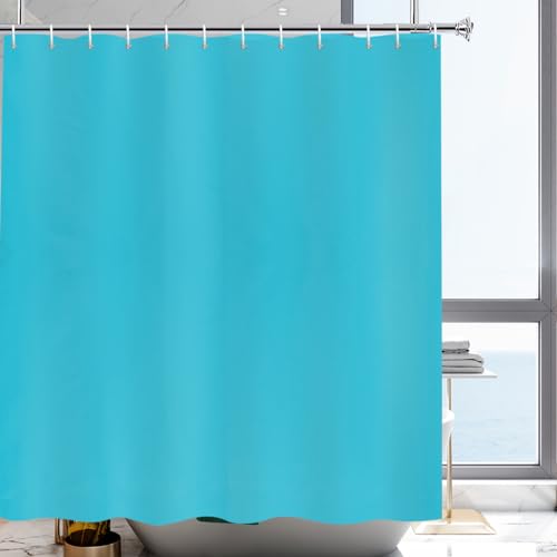 YISURE Duschvorhang Aquamarin-Blau 200x220 für Badewanne, Polyester Stoff Duschvorhang mit Duschvorhang Gewichte wasserabweisend waschbar, Breite 200 x Höhe 220cm von YISURE