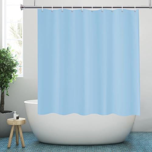YISURE Duschvorhang Hellblau 150x150 cm, Duschvorhang Textil Polyester Stoff Maschine waschbar mit Metallösen, Breite 150 x Höhe 150cm von YISURE