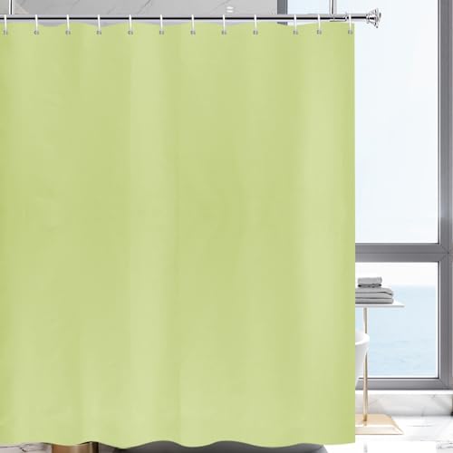 YISURE Duschvorhang Gelb 200x240 für Badewanne, Textil Polyester Stoff Duschvorhang mit Magnetische Duschvorhanggewichte wasserabweisend waschbar, Breite 200 x Extra Höhe 240cm von YISURE