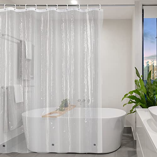 YISURE Duschvorhang 180x200 Transparent, durchsichtig klar Duschvorhänge Wasserdicht mit magnetischem Saum, Breite 180 x Höhe 200cm von YISURE