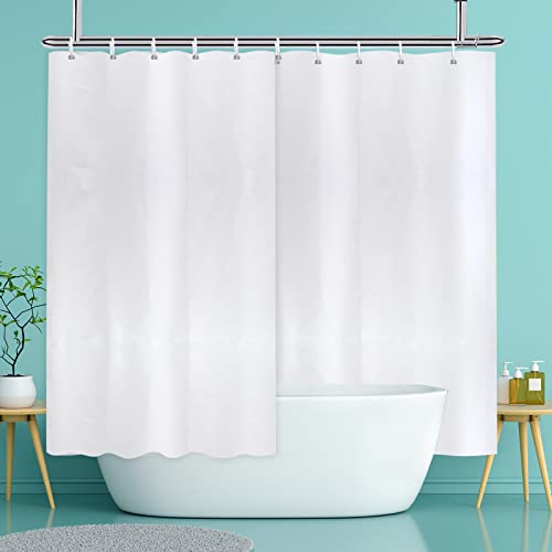 YISURE Duschvorhang Weiß Antischimmel Wasserdicht, Duschvorhänge badewanne Textil mit Magnet maschinenwaschbar mit 20 Metallösen, Breite 300 x Höhe 200cm von YISURE