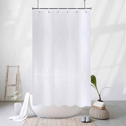 YISURE Duschvorhang Weiß Schmal Textil 90x180, Kleiner Badevorhang Wasserabweisend mit Metallösen, Breite 90 x Höhe 180cm von YISURE