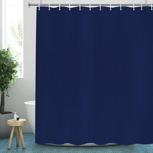 YISURE Duschvorhang mit Gewichte Marine Blau 200x240 extra Höhe, Duschvorhang Textil Polyester Stoff Dunkel Blau Schimmelbeständige Maschine waschbar, Breite 200 x Höhe 240cm YISURE Duschvorhang mit Gewichte Marine Blau 200x240 extra Höhe, Duschvorhang Textil Polyester Stoff Dunkel Blau Schimmelbeständige Maschine waschbar, Breite 200 x Höhe 240cm von YISURE