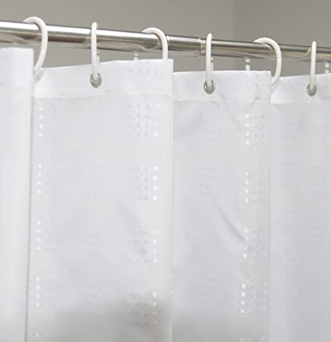 YISURE Kurzer Duschvorhang für das Badezimmer, Weißes Geometrisches Muster Polyester Kürzere Länge Duschvorhang, Schimmelresistente Metalltüllen, Breite 180 x Höhe 170cm von YISURE