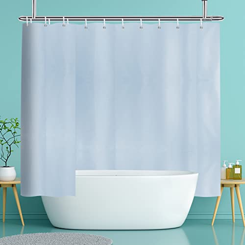 YISURE LightBlue Duschvorhang 240x200, extra breiter Duschvorhang Blau Textil wasserabweisender Anti-Schimmelvorhang für Bad und Badewanne, Breite 240 x Höhe 200cm von YISURE