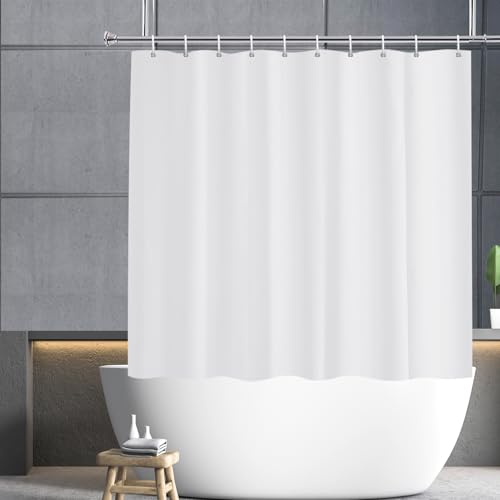 YISURE Weiß Duschvorhang 150x150 schmaler breit für kleine Badewannen, Antibakteriell Polyester-Gewebe Kleiner Badvorhang wasserabweisend, Breite 150 x Höhe 150cm von YISURE
