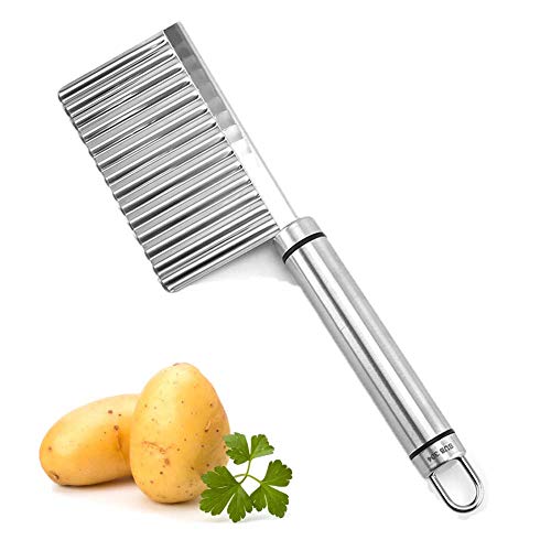 YISUYA Kartoffelschneider, Edelstahl Crinkle Cutter Messer, Gezackten Cutter Kartoffelchips Cutter Gemüseschneider Küchenwerkzeug für Kartoffeln Süßkartoffeln Baby Kinder von YISUYA