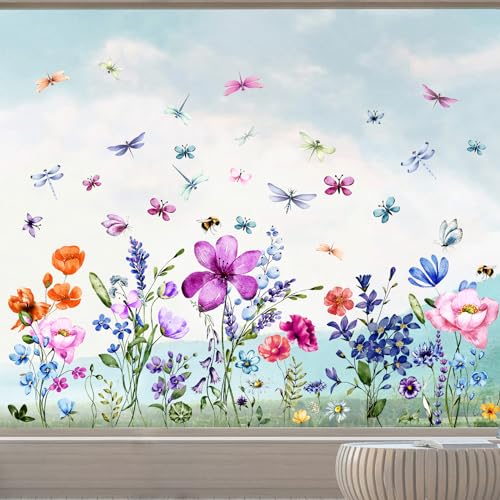 Fensterbilder Frühling Selbstklebend Blumen Schmetterling Fensteraufkleber Fenstersticker Aufkleber Fensterdeko Anti-Kollision Fensterfolie für Kinderzimmer Badezimmer Wohnzimmer Fensterbilder Frühling Selbstklebend Blumen Schmetterling Fensteraufkleber Fenstersticker Aufkleber Fensterdeko Anti-Kollision Fensterfolie für Kinderzimmer Badezimmer Wohnzimmer von YISZCXIAK