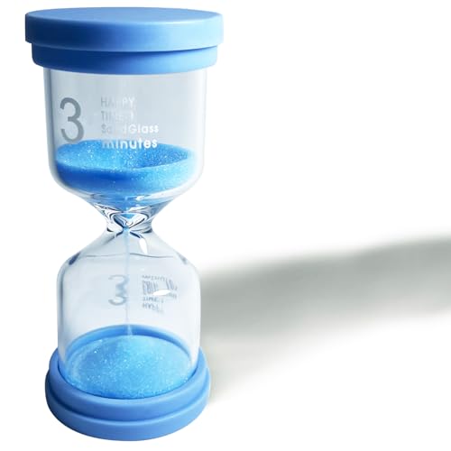 Sanduhr für Kinder Buntes Sanduhren Sand Timer 3 Minuten Zähneputzen Zeitanzeige Zeitmesser Sanduhren Glas Timer Klassenzimmer Spiel Küche Zuhause Büro Dekoration von YISZCXIAK