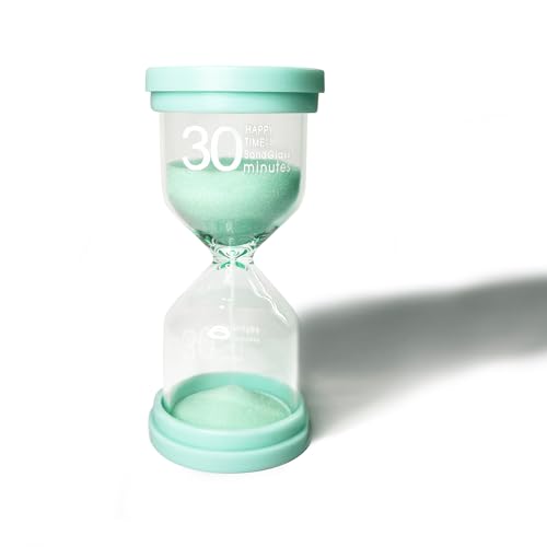 Sanduhr für Kinder Buntes Sanduhren Sand Timer 30 Minuten Zähneputzen Zeitanzeige Zeitmesser Sanduhren Glas Timer Klassenzimmer Spiel Küche Zuhause Büro Dekoration von YISZCXIAK