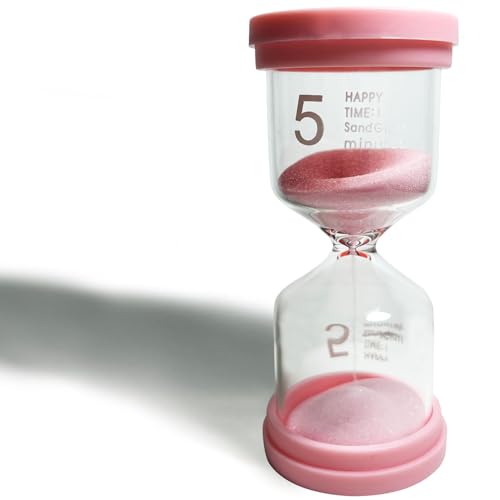 Sanduhr für Kinder Buntes Sanduhren Sand Timer 5 Minuten Zähneputzen Zeitanzeige Zeitmesser Sanduhren Glas Timer Klassenzimmer Spiel Küche Zuhause Büro Dekoration von YISZCXIAK