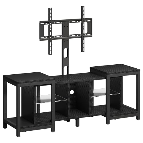 YITAHOME 104-174CM cm Verstellbarer Fernsehschrank TV Schrank mit TV-Einbauhalter für Fernseher bis zu 70 Zoll mit 7 RGB LED 22 Modi Lichter Unterhaltungszentrum Lowboard von YITAHOME