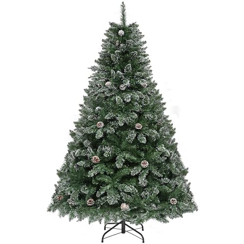 YITAHOME 182cm Künstlicher Weihnachtsbaum mit Schnee & Kiefernzapfen, ca. 880 Spitzen, Naturgetreu Tannenbaum mit Klappsystem & Metallständer, Schnellaufbau für Zuhause Geschäfte, 182 x Φ105cm YITAHOME 182cm Künstlicher Weihnachtsbaum mit Schnee & Kiefernzapfen, ca. 880 Spitzen, Naturgetreu Tannenbaum mit Klappsystem & Metallständer, Schnellaufbau für Zuhause Geschäfte, 182 x Φ105cm von YITAHOME