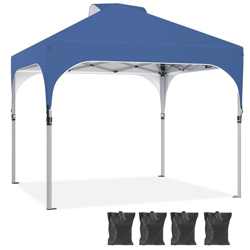 YITAHOME 2,5 x 2,5m wasserdichte Pavillon Faltpavillon, Faltbarer Pop up Pavillon Outdoor Anti-UV Gartenpavillon Höhenverstellbarfür Alle Jahreszeiten Für Party Camping Märkte Pool Festival, Blau von YITAHOME