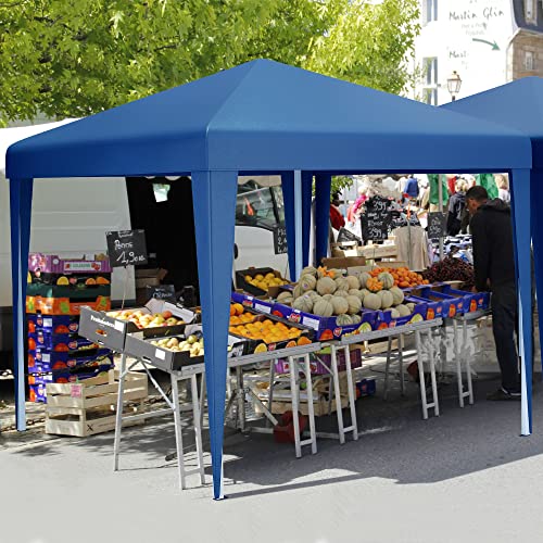 YITAHOME 3 x 3meter Pop-Up Pavillon | wasserdicht Faltpavillon | Anti-UV Gartenzelt Partyzelt | mit Tragetasche und Seilen | für Terrasse Strand Camping Markt Festival (Blau) von YITAHOME