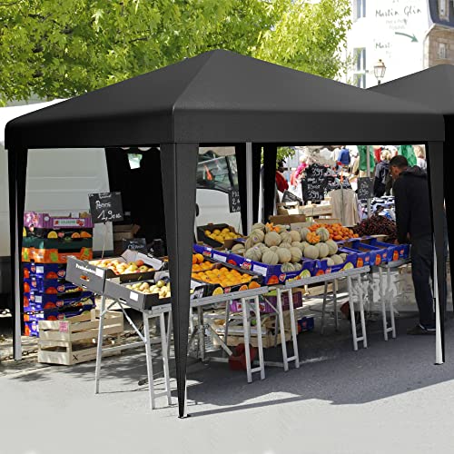 YITAHOME 3X3M Outdoor Pop Up-Pavillon mit Seite Faltpavillon, Wasserdichter Faltbarer Gartenpavillon Für Alle Jahreszeiten Camping Pavillon Anti-uv Mit Kostenlosen Höhenverstellbaren Für Party Märkte von YITAHOME