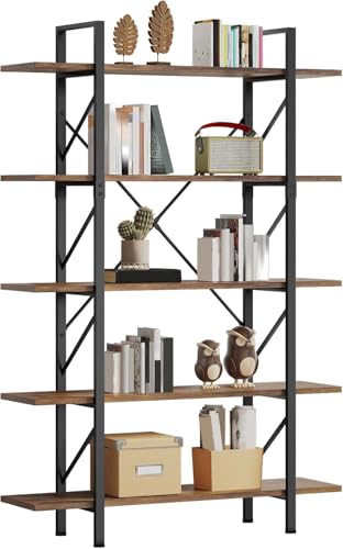 YITAHOME 5-stöckiges Bücherregal, Artsy Modernes Bücherregal, Bücherregal, Lagerregal-Regale im Wohnzimmer/Zuhause/Büro, Bücherhalter-Organizer für Bücher/Filme - Rustikales Braun YITAHOME 5-stöckiges Bücherregal, Artsy Modernes Bücherregal, Bücherregal, Lagerregal-Regale im Wohnzimmer/Zuhause/Büro, Bücherhalter-Organizer für Bücher/Filme - Rustikales Braun von YITAHOME