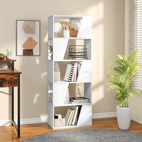 YITAHOME Bücherregal, Holzbücherregal mit 6 Regalböden, Bodenstehende Standregal, Industrielles Ausstellungsregal, Aufbewahrungseinheit, Regaleinheiten für Wohnzimmer, Schlafzimmer, Heimbüro, Weiß YITAHOME Bücherregal, Holzbücherregal mit 6 Regalböden, Bodenstehende Standregal, Industrielles Ausstellungsregal, Aufbewahrungseinheit, Regaleinheiten für Wohnzimmer, Schlafzimmer, Heimbüro, Weiß von YITAHOME