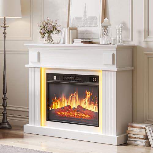 YITAHOME Elektrokamin, 23inch Realistischer 3D Flammeneffekt Erwärmungsfreistehender Elektrischer Kamin mit Timer und 24-Farb-LED-Lichtband und Fernbedienung YITAHOME Elektrokamin, 23inch Realistischer 3D Flammeneffekt Erwärmungsfreistehender Elektrischer Kamin mit Timer und 24-Farb-LED-Lichtband und Fernbedienung von YITAHOME