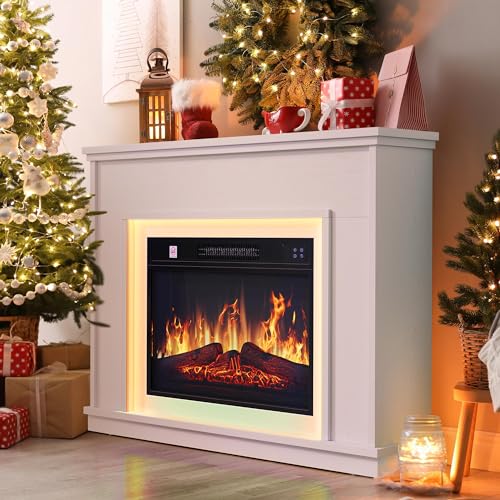 YITAHOME Elektrokamin, 23inch Realistischer 3D Flammeneffekt Erwärmungsfreistehender Elektrischer Kamin mit Timer und 24-Farb-LED-Lichtband und Fernbedienung YITAHOME Elektrokamin, 23inch Realistischer 3D Flammeneffekt Erwärmungsfreistehender Elektrischer Kamin mit Timer und 24-Farb-LED-Lichtband und Fernbedienung von YITAHOME
