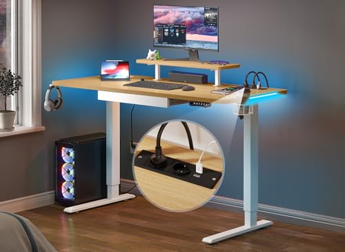 YITAHOME Höhenverstellbarer Schreibtisch 140x60cm Elektrischer Schreibtisch mit USB A Ladeanschluss Elektrisch Standing Desk Computertisch Steh-Sitz-Schreibtisch Ergonomic mit Memory Funktion YITAHOME Höhenverstellbarer Schreibtisch 140x60cm Elektrischer Schreibtisch mit USB A Ladeanschluss Elektrisch Standing Desk Computertisch Steh-Sitz-Schreibtisch Ergonomic mit Memory Funktion von YITAHOME