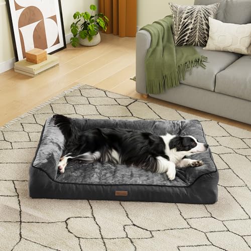 YITAHOME Hundebett Ergonomisches Hundesofa - 106x80 cm Hundecouch weicher Flanell,Dichte seitliche Polsterung,Geeignet für Hunde mittlerer und großer Größe,waschbar rutschfest Hundebetten, schwarz YITAHOME Hundebett Ergonomisches Hundesofa - 106x80 cm Hundecouch weicher Flanell,Dichte seitliche Polsterung,Geeignet für Hunde mittlerer und großer Größe,waschbar rutschfest Hundebetten, schwarz von YITAHOME