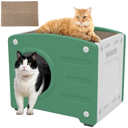 YITAHOME Katzenhöhle mit Kratzbrett, XXL Katzentonne aus robustem Plastik, Wasserabweisendes Katzenbett für Indoor-Katzen, 99kg Tragfähigkeit Extra stabil, Ideal als Schlafhöhle & Spielhaus, Grün YITAHOME Katzenhöhle mit Kratzbrett, XXL Katzentonne aus robustem Plastik, Wasserabweisendes Katzenbett für Indoor-Katzen, 99kg Tragfähigkeit Extra stabil, Ideal als Schlafhöhle & Spielhaus, Grün von YITAHOME