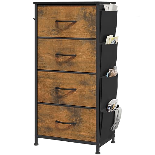YITAHOME Kommode, 5 Stoffschubladen mit Griffen, Aufbewahrungsschrank, Schubladenschrank, Schrank, Metallgestell, stoffkommode für Schlafzimmer, für Wohnzimmer, Flur, Büro, Rotten Holzmaserung YITAHOME Kommode, 5 Stoffschubladen mit Griffen, Aufbewahrungsschrank, Schubladenschrank, Schrank, Metallgestell, stoffkommode für Schlafzimmer, für Wohnzimmer, Flur, Büro, Rotten Holzmaserung von YITAHOME